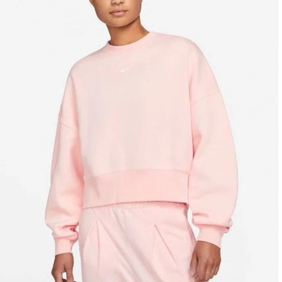 NEW Nike Phoenix Fleece Crew Women’s Sweatshirt Pink Size Medium DJ7665‑864 - Picture 2 of 10